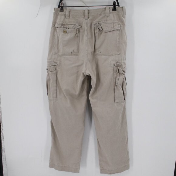 Y2K Abercrombie & fitch cargo pants Men's 32 34x29 flat front distressed cotton - Picture 8 of 16